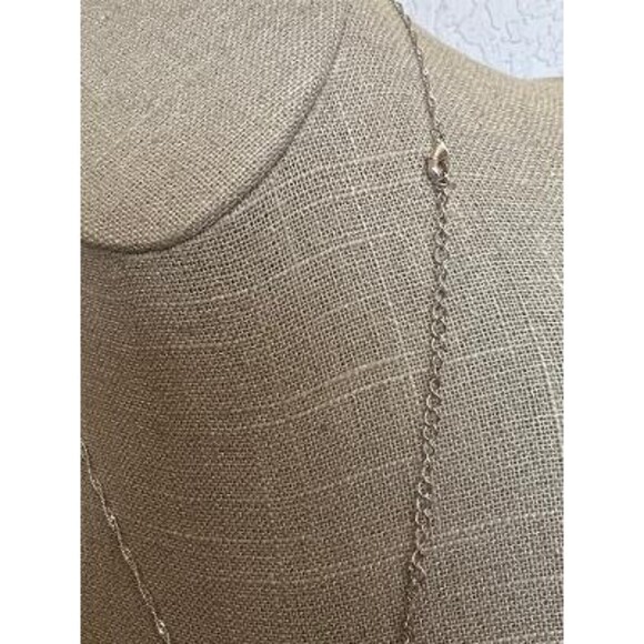 Vintage Silver Plated 20" Necklace with Smokey Quartz & Rhinestone Pendant - Picture 4 of 5